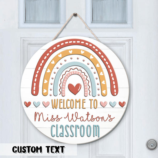 Personalized Name Teacher Signs Door Hangers For Classroom - Best Gift Ideas For Teachers