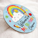 Personalized Name Pencil Teacher Sign For Classroom Door Decor - Best Teacher Gift