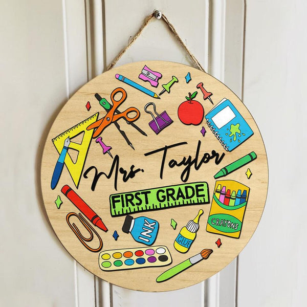 Personalized Name Teacher Name Signs For Door Decor - End Of Year Teacher Gifts Ideas