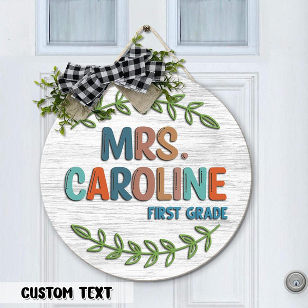 Personalized Name Teacher Door Hanger Classroom Sign- Teacher Appreciation Week Gifts