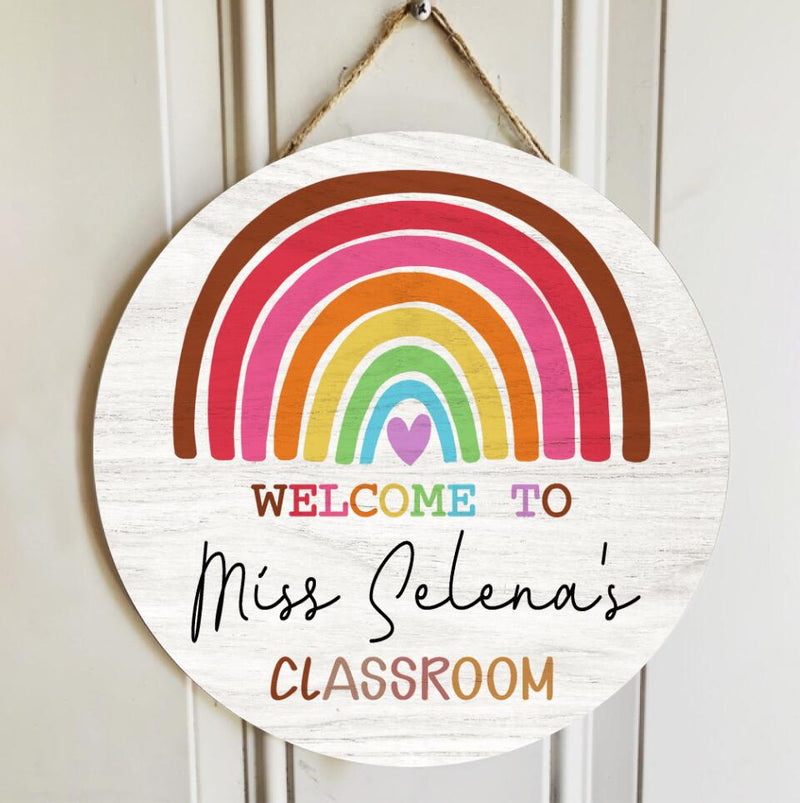 Personalized Name Welcome Teacher Classroom Signs - Back To School Teacher Gifts Ideas