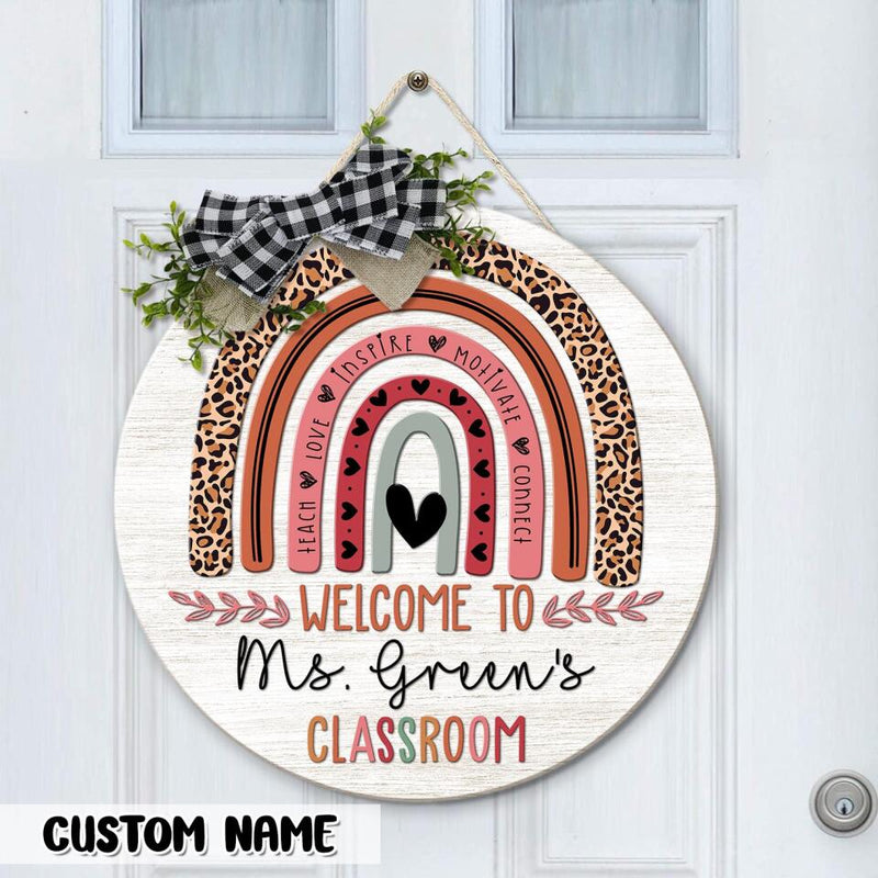 Personalized Name Teacher Door Hanger Classroom Signs - Good Gifts For Teachers