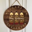 Personalized Name Welcome Pencil Teacher Sign For Classroom - Teacher Gifts Ideas