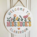 Personalized Name Welcome Sign Teacher Door Decor - Best Gift For Teacher From Student
