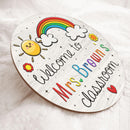 Personalized Name Welcome Sign Teacher Door Hanger - Best Teacher Christmas Gifts