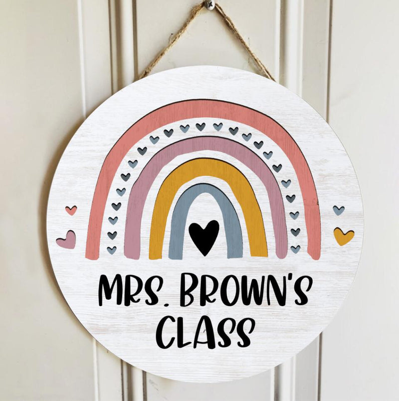 Personalized Name Teacher Door Hanger Sign Decor - Best Gift Ideas For Teacher From Student