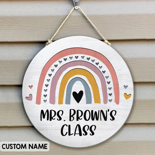 Personalized Name Teacher Door Hanger Sign Decor - Best Gift Ideas For Teacher From Student