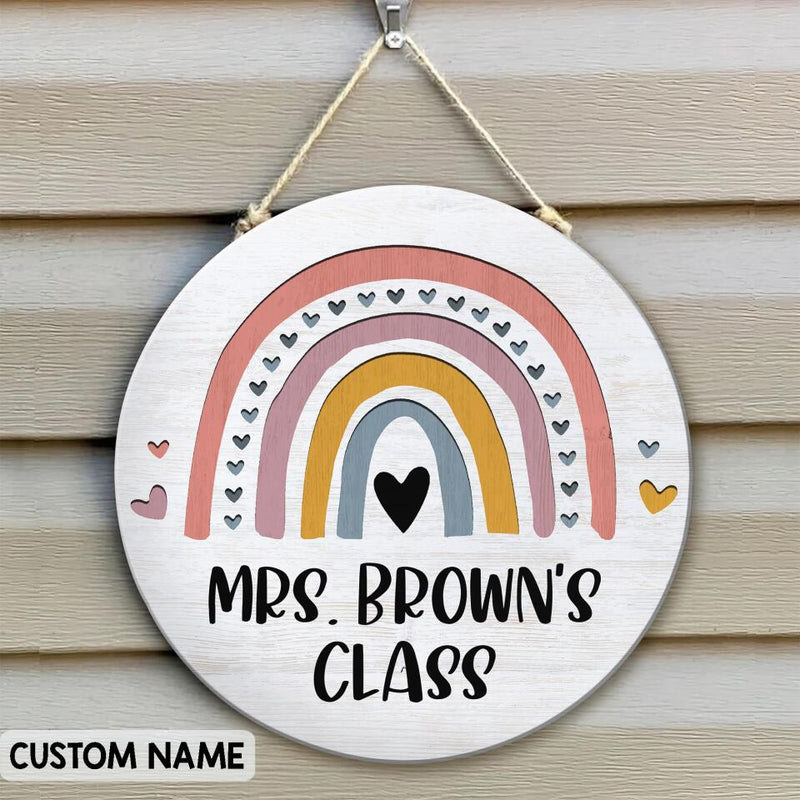 Personalized Name Teacher Door Hanger Sign Decor - Best Gift Ideas For Teacher From Student