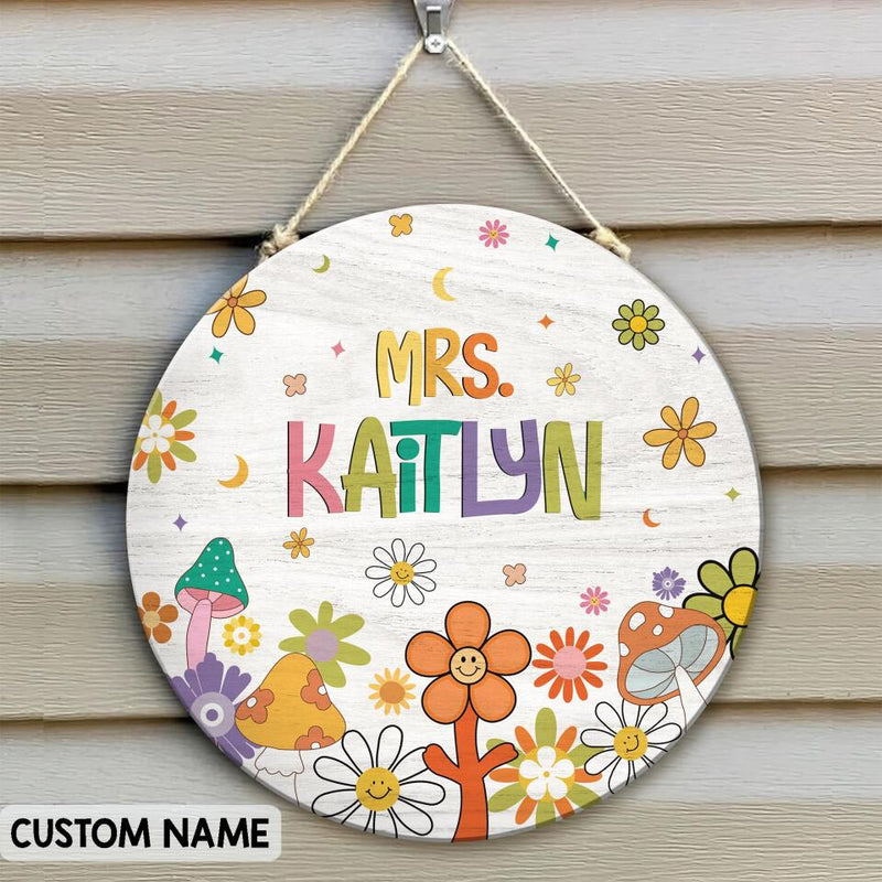 Personalized Name Welcome Teacher Signs For Classroom Decor - End Of The Year Teacher Gifts