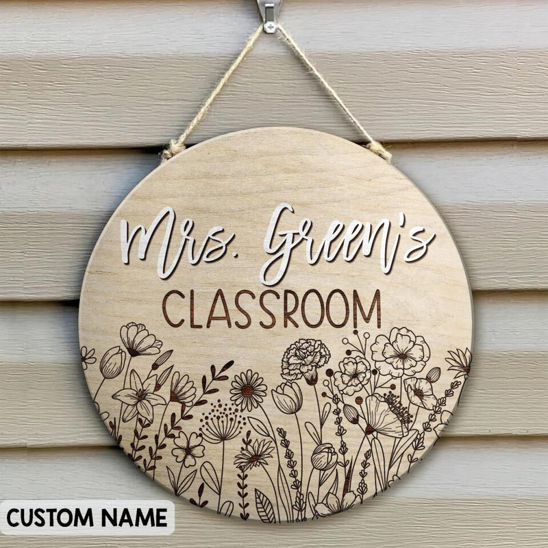 Personalized Name Classroom Teacher Door Hanger Decor - Best End Of The Year Teacher Gifts