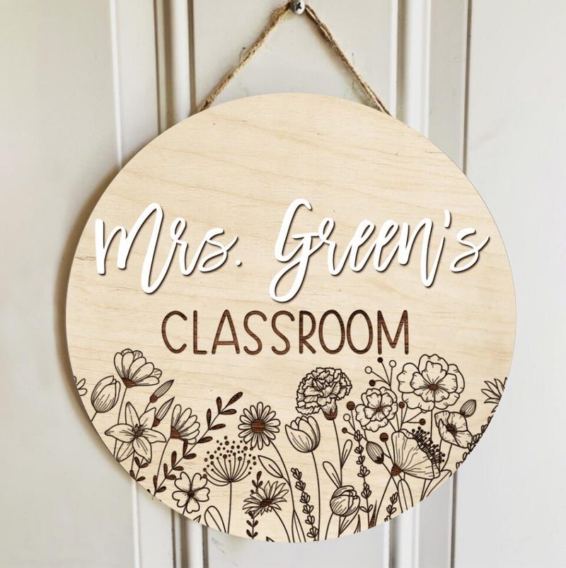 Personalized Name Classroom Teacher Door Hanger Decor - Best End Of The Year Teacher Gifts