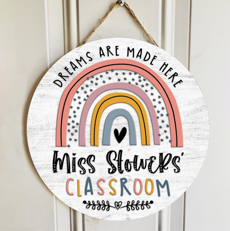 Personalized Name Classroom Welcome Teacher Sign Door Hanger - Good Gifts For Teachers