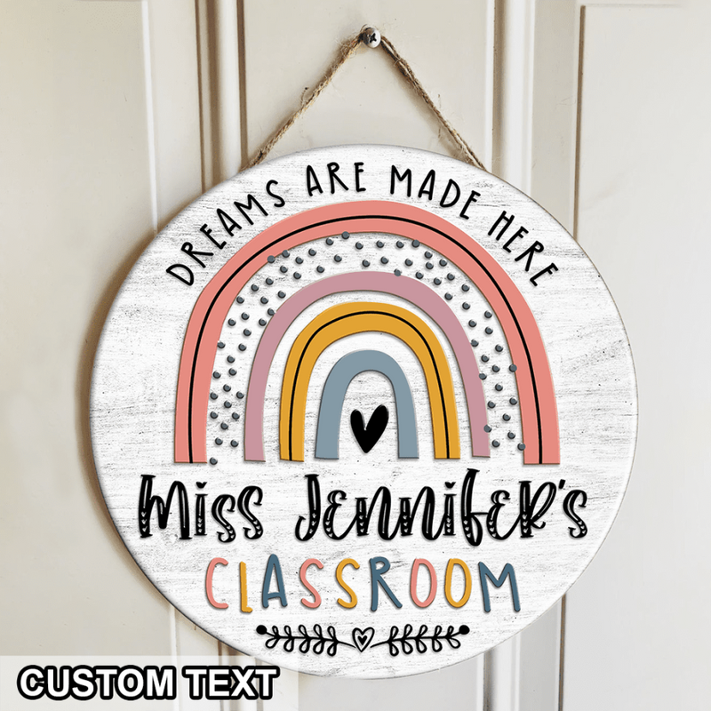 Personalized Name Classroom Welcome Teacher Sign Door Hanger - Good Gifts For Teachers