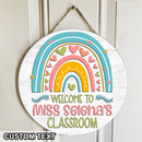 Personalized Teacher Sign Welcome Door Hanger Decor - Teacher Appreciation Day Gifts