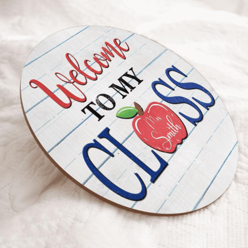 Personalized Name Teacher Door Hangers Welcome Sign - Best Teacher Appreciation Gift Ideas