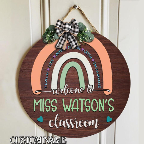 Personalized Name Teacher Classroom Signs For Door Decor - Teacher Appreciation Gifts Ideas