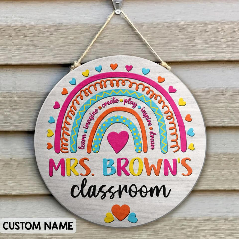 Personalized Welcome Teacher Name Signs For Door Decor - Teachers Appreciation Week Gifts