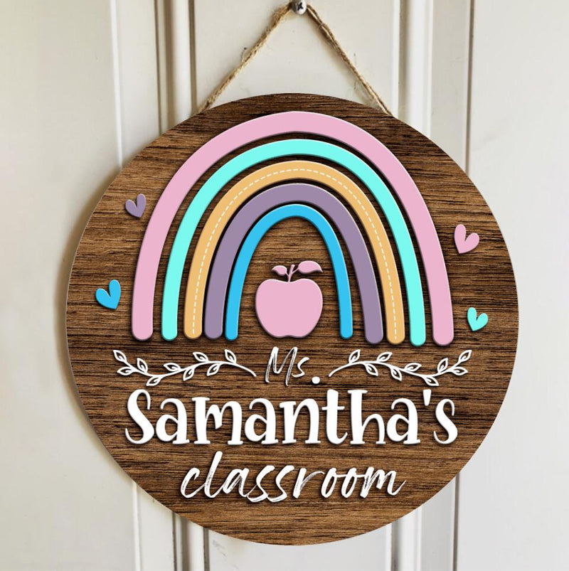 Personalized Name Teacher Classroom Sign Door Decor - Teacher Appreciation Gifts Ideas