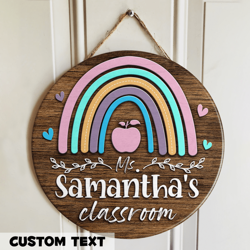 Personalized Name Teacher Classroom Sign Door Decor - Teacher Appreciation Gifts Ideas