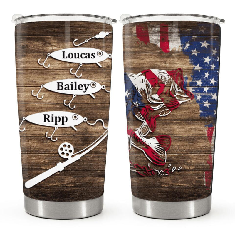 Happy Birthday Dad, Dad Christmas Gifts - Personalized Custom Tumbler - Fishing Gifts for Dad