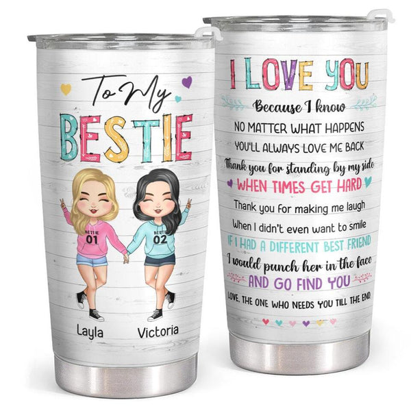 Custom Meaningful Friendship Gifts - Best Friend Gifts, Happy Birthday To My Bestie - Personalized Tumbler