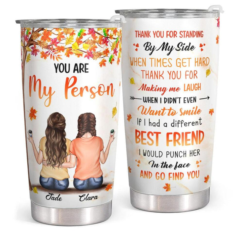 Custom Friendship Gifts - Best Friend Gifts, Happy Birthday Bestie, BFF - Personalized Tumbler Fall Gifts