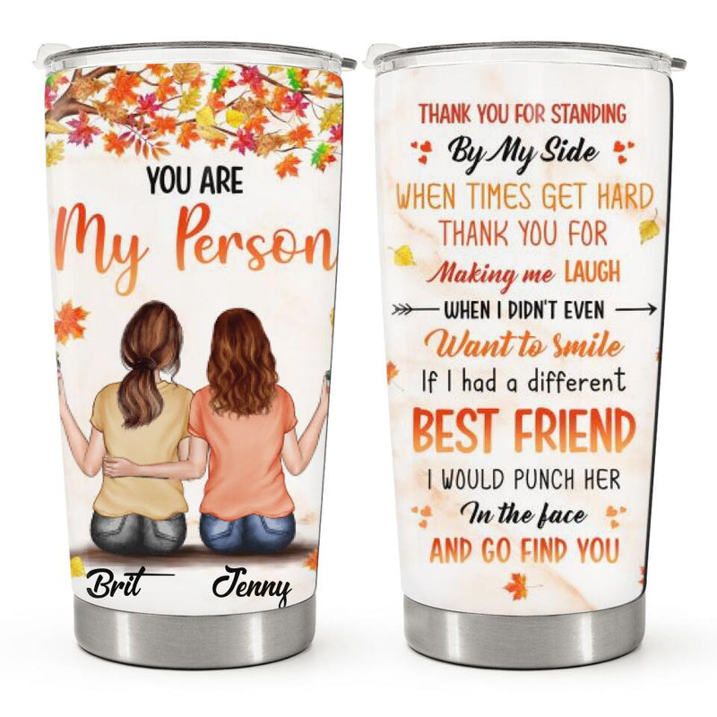 Custom Friendship Gifts - Best Friend Gifts, Happy Birthday Bestie, BFF - Personalized Tumbler Fall Gifts
