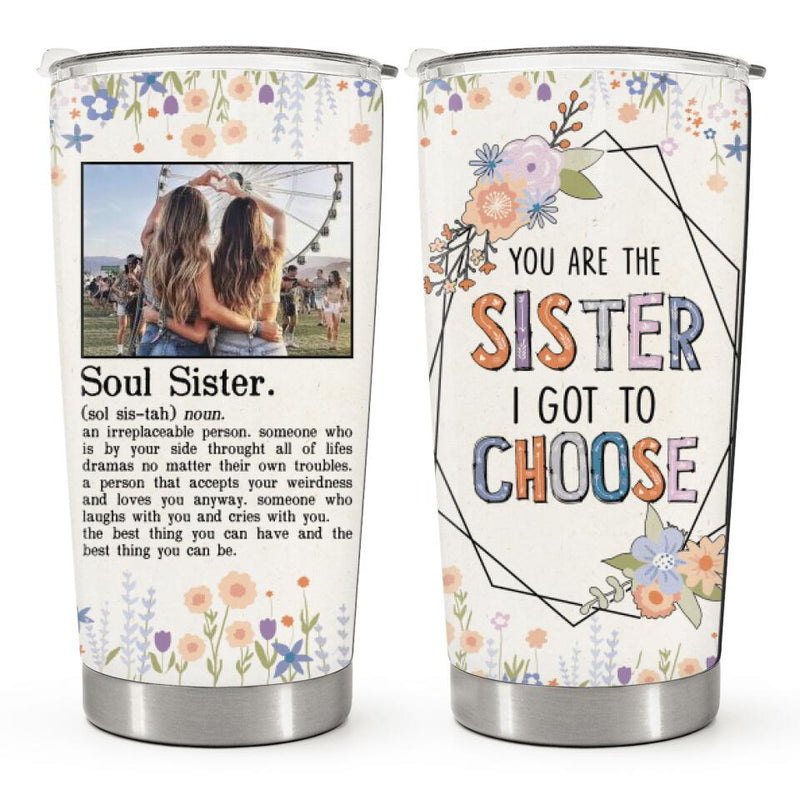 Sister Gifts From Sister - Stainless Steel Tumbler 20oz Gifts for Sisters -  Unique Gift For Sister Soul Sister From Sister - Gift For Best Friend Women  Big Sister Little Sister Birthday