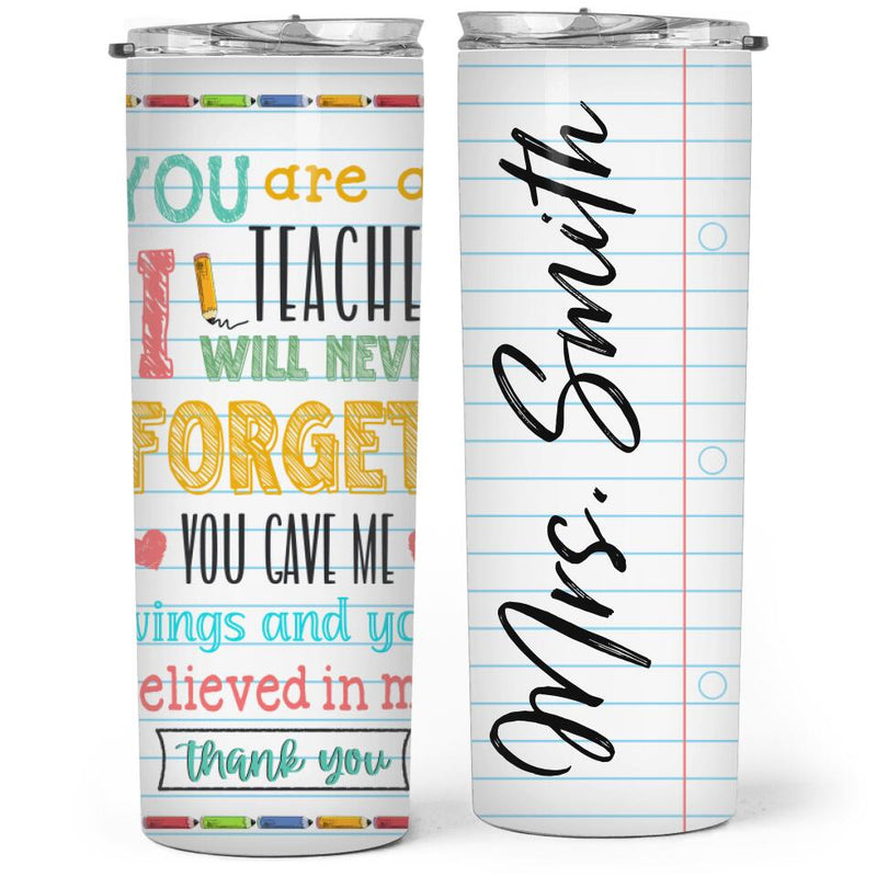 Best Teacher Appreciation Week Gift Ideas - Personalized Custom Teacher Skinny Tumbler