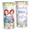 Custom Friendship Gifts for Bestie, BFF - Beach Best Friend Birthday Gifts - Personalized Tumbler