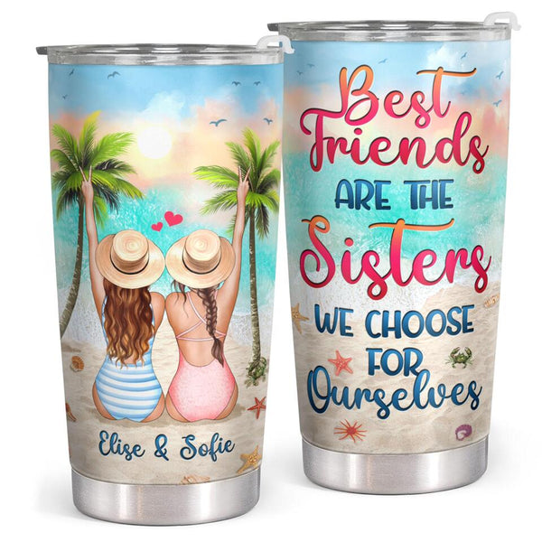 Unique Friendship Gifts - Birthday Gifts For Best Friend, Bestie - Personalized Beach Tumbler
