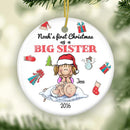 Big Sister's First Christmas Ornament, Personalized Sibling Ornament, Big Brother Little New Baby Keepsake, Pregnancy Announcement Ornament
