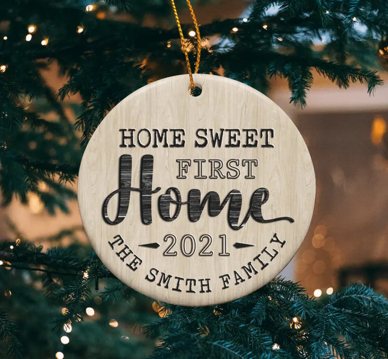 First Home Christmas Ornament, Home Sweet First Home, Personalized Ornament, Christmas Family Ornament, New Home Ornament, New Home Gift