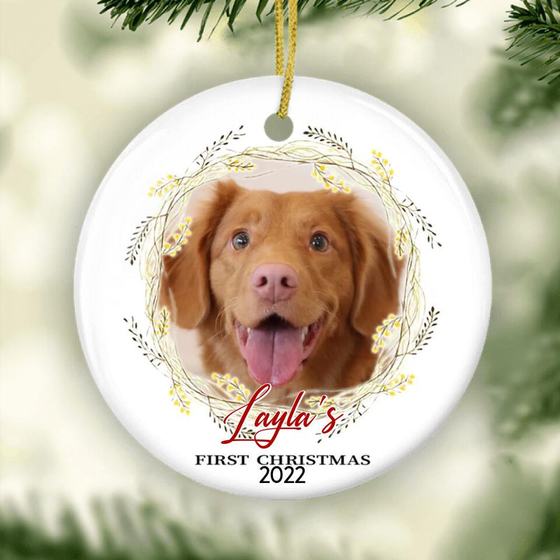 Personalized Pet Portrait Ornament From Photo, Custom Dog Ornament, Dog First Christmas Ornament, Photo Ornaments, Dog Keepsake Ornament