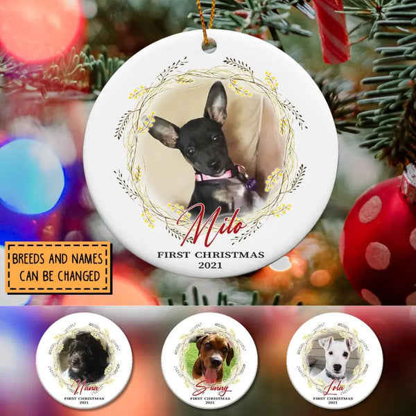 Personalized Pet Portrait Ornament From Photo, Custom Dog Ornament, Dog First Christmas Ornament, Photo Ornaments, Dog Keepsake Ornament