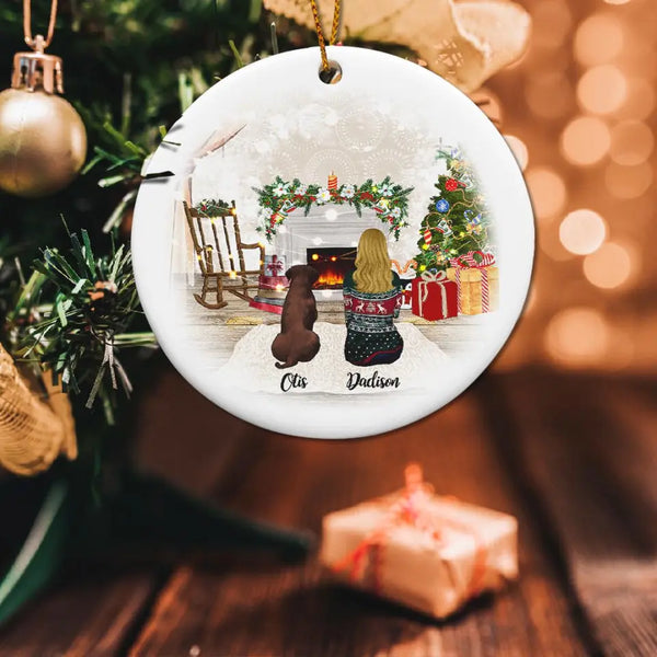 Personalized Christmas Girl With Dog Ornament 2022 Christmas Gift For