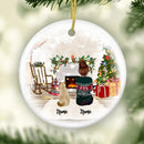 Personalized Christmas Girl With Cat Ornament, 2022 Christmas Gift For Cat Mom Ornament, Xmas Cat Lover Gift, Christmas Ornament