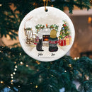 Personalized Christmas Girl With Cat Ornament, 2022 Christmas Gift For Cat Mom Ornament, Xmas Cat Lover Gift, Christmas Ornament