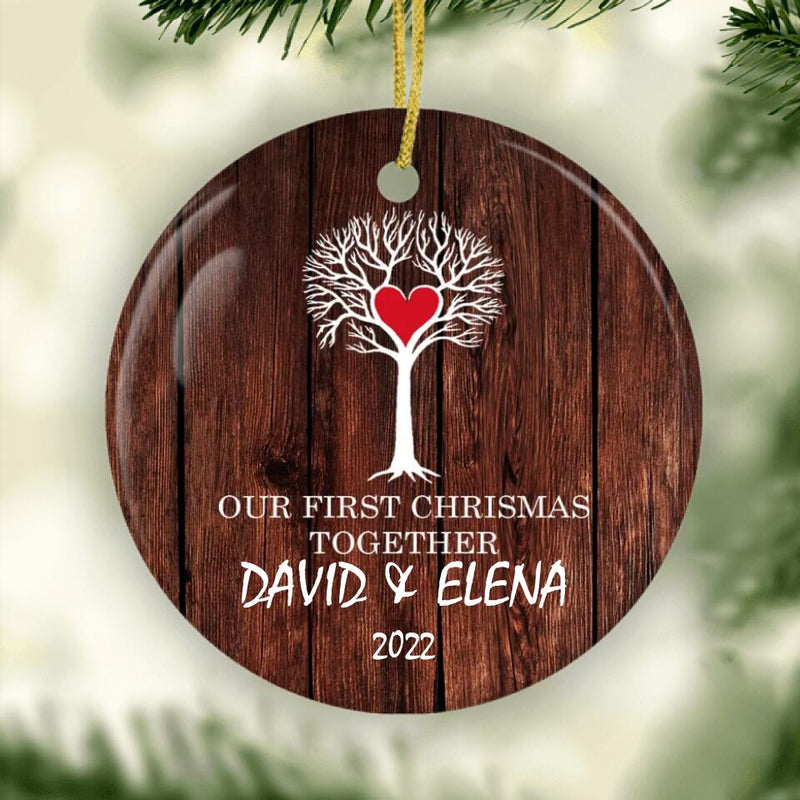 Our First Christmas Together Christmas Ornament, Heart Tree Ornament, First Christmas Married Ornaments, Just Married Ornament, Wedding Gift