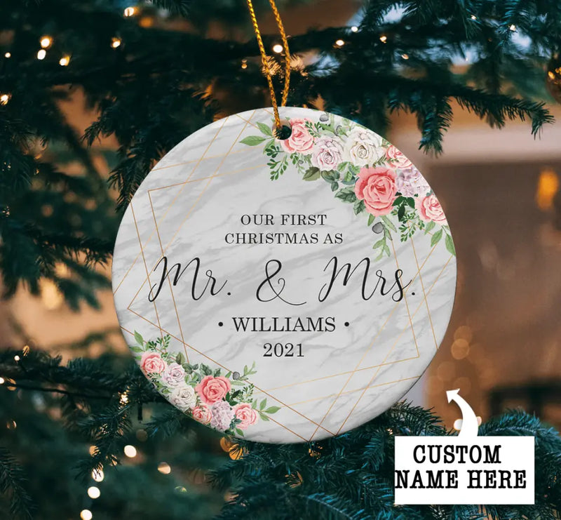 Our First Christmas as Mr and Mrs Ornament, First Christmas Married Ornament, Married Christmas Ornament, Wedding Gift, First Christmas Gift