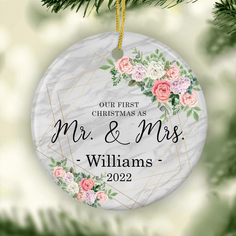 Our First Christmas as Mr and Mrs Ornament, First Christmas Married Ornament, Married Christmas Ornament, Wedding Gift, First Christmas Gift