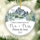First Christmas as Mr and Mrs Ornament, Personalized Christmas Ornament for Newlyweds, Christmas Married Ornament, Wedding Gift, Couple Gift