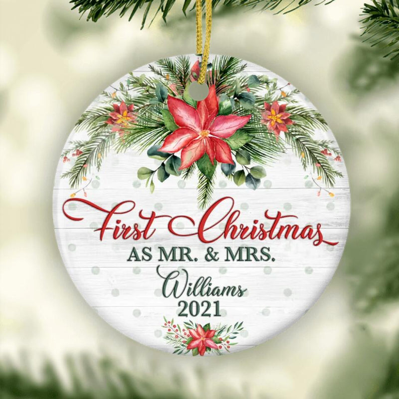 First Christmas Married Ornament, Married Christmas Ornament, Mr And Mrs Ornament, Personalized Ornament, Couple Gift, Christmas Keepsake