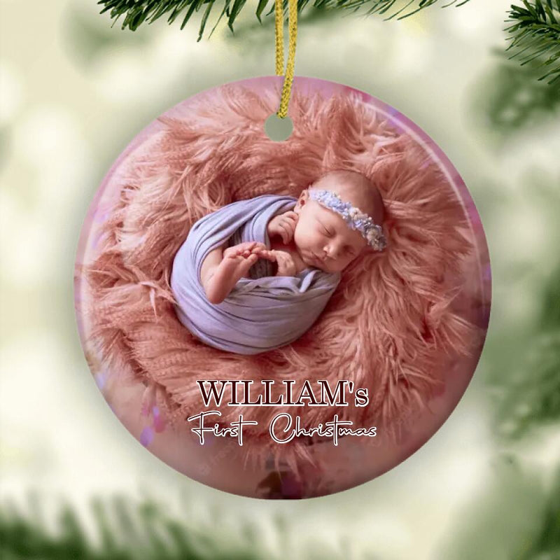 Baby's First Christmas Ornament, Personalized Baby Photo Ornament, Baby Keepsake Ornament, Christmas Keepsake, New Baby Gift, Newborn Gift