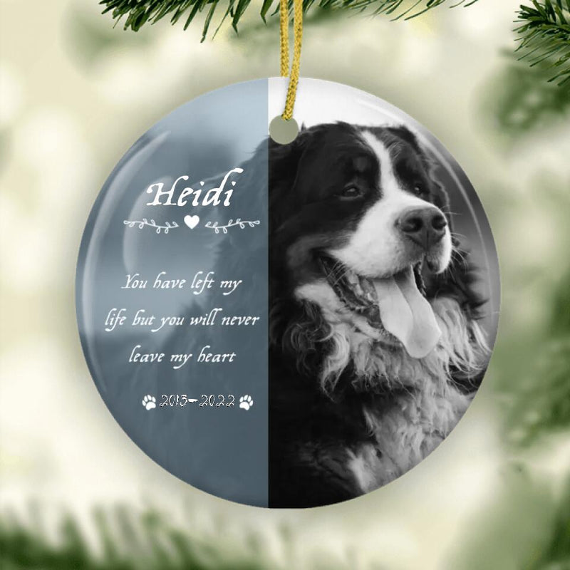 Christmas Dog Memorial Ornament, Custom Memorial Photo Ornament, Dog Sympathy Gift, Custom Pet Memorial Ornament, Christmas Tree Decorations