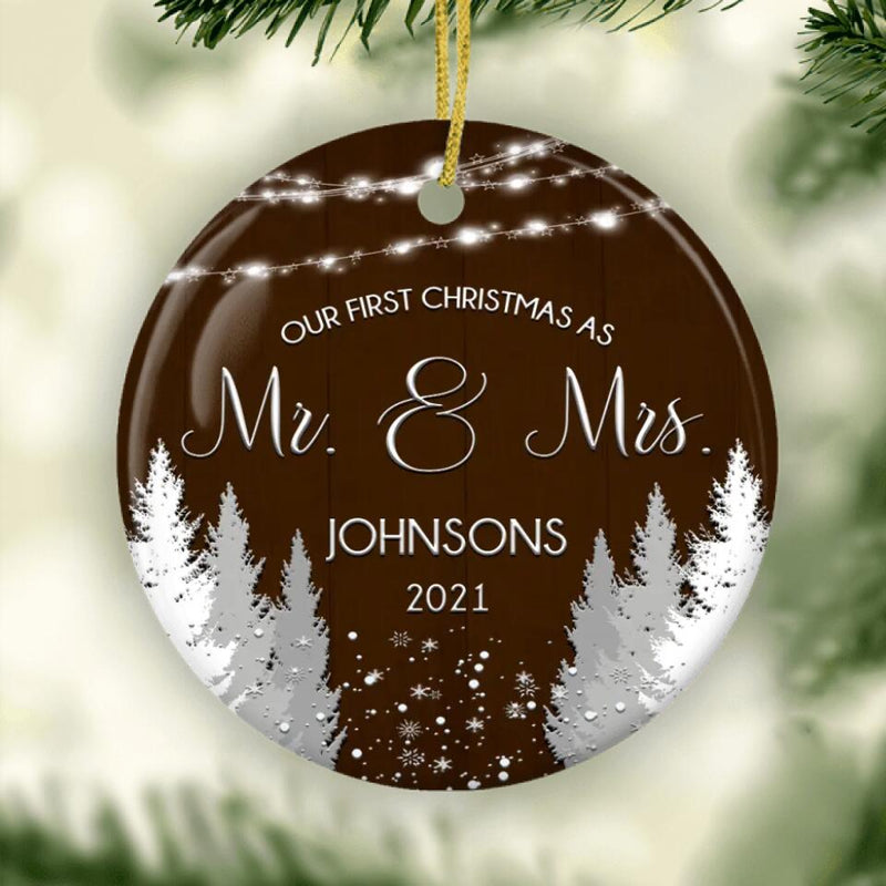 Our First Christmas as Mr and Mrs Ornament, First Married Christmas Ornament, Newlywed Gift, Wedding Gift Keepsake, Personalized Ornament