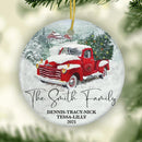 Personalized Family Christmas Ornament, Christmas Truck Ornament With Family Member Names, Christmas Family Ornament, Custom Family Keepsake