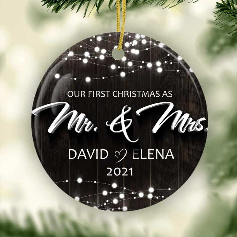 Our First Christmas as Mr and Mrs Ornament, Married Christmas Ornament, Personalized Ornament, Wedding Gift, Married Couple Christmas Gift