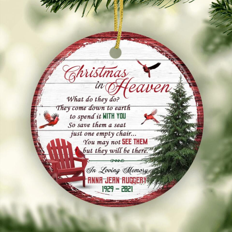 Christmas in Heaven Poem and Rocking Chair Ornament, Christmas Memorial Ornament, In Loving Memory, Remembrance Keepsake, Sympathy Gift
