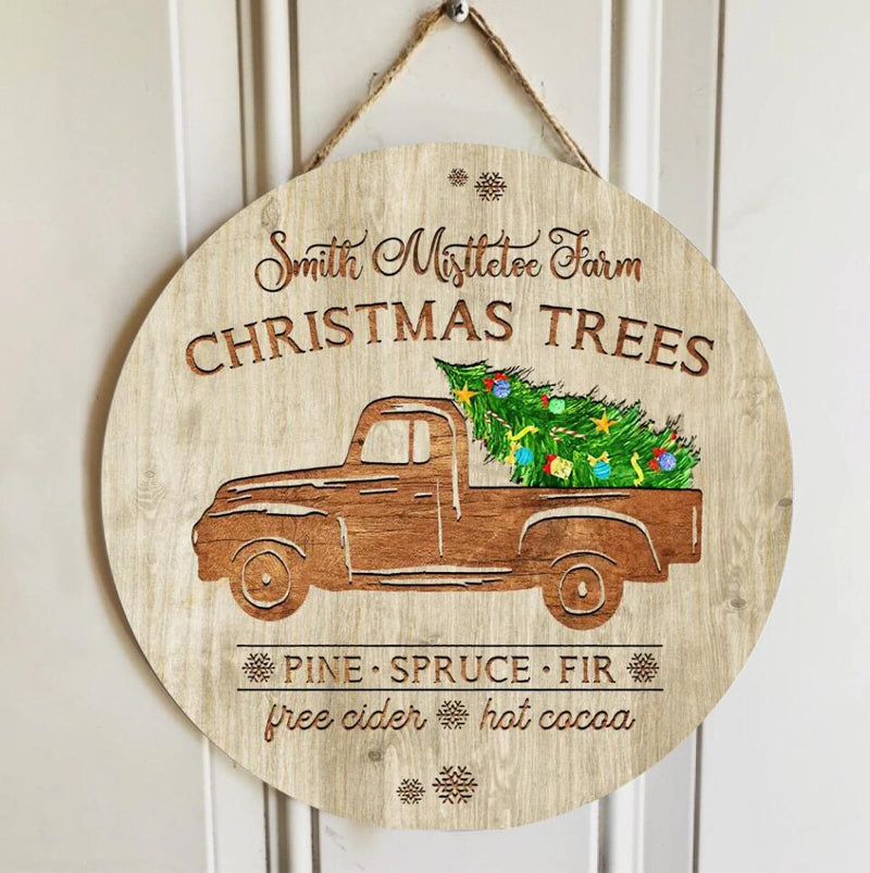 Xmas Truck Door Hanger, Custom Family Name Sign, Christmas Door Hanger, Front Door Sign, Farmhouse Sign, Truck Welcome Sign, Christmas Decor